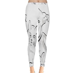 Dog Cat Pet Silhouette Animal Inside Out Leggings by Sapixe