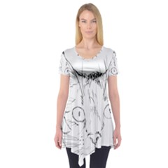 Cat Feline Animal Pet Short Sleeve Tunic  by Sapixe