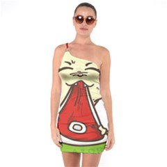 Doggy Dog Puppy Animal Pet Figure One Soulder Bodycon Dress by Sapixe