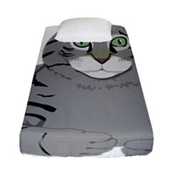 Cat Kitty Gray Tiger Tabby Pet Fitted Sheet (single Size) by Sapixe