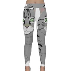 Cat Kitty Gray Tiger Tabby Pet Classic Yoga Leggings by Sapixe