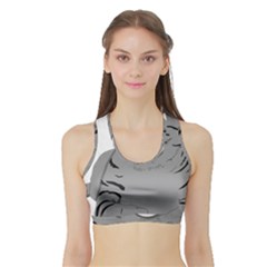 Cat Kitty Gray Tiger Tabby Pet Sports Bra With Border by Sapixe