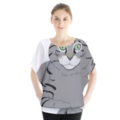 Cat Kitty Gray Tiger Tabby Pet Blouse