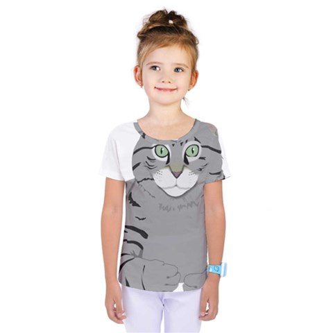 Cat Kitty Gray Tiger Tabby Pet Kids  One Piece Tee by Sapixe