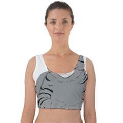 Cat Kitty Gray Tiger Tabby Pet Velvet Crop Top