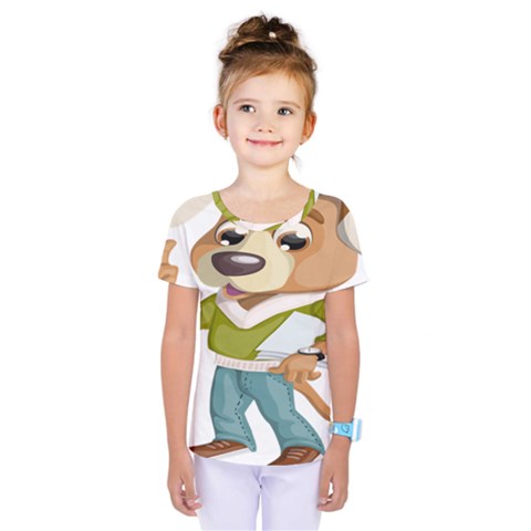 Dog Pet Dressed Point Papers Kids  One Piece Tee by Sapixe