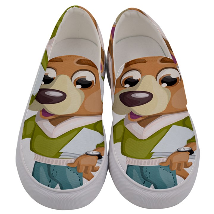 Dog Pet Dressed Point Papers Men s Canvas Slip Ons