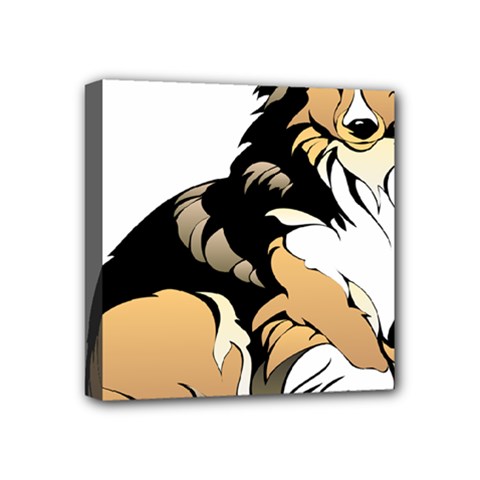 Dog Sitting Pet Collie Animal Mini Canvas 4  X 4  by Sapixe