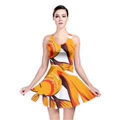 Goldfish Fish Tank Water Tropical Reversible Skater Dress by Sapixe