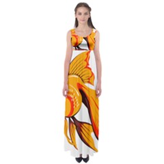 Goldfish Fish Tank Water Tropical Empire Waist Maxi Dress by Sapixe