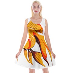 Goldfish Fish Tank Water Tropical Reversible Velvet Sleeveless Dress by Sapixe