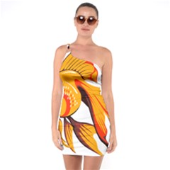 Goldfish Fish Tank Water Tropical One Soulder Bodycon Dress