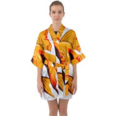 Goldfish Fish Tank Water Tropical Quarter Sleeve Kimono Robe by Sapixe