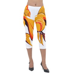 Goldfish Fish Tank Water Tropical Lightweight Velour Capri Leggings  by Sapixe