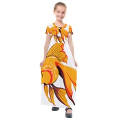 Goldfish Fish Tank Water Tropical Kids  Short Sleeve Maxi Dress