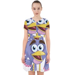 Bird Violet Beak Feather Fun Adorable In Chiffon Dress by Sapixe