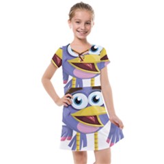 Bird Violet Beak Feather Fun Kids  Cross Web Dress