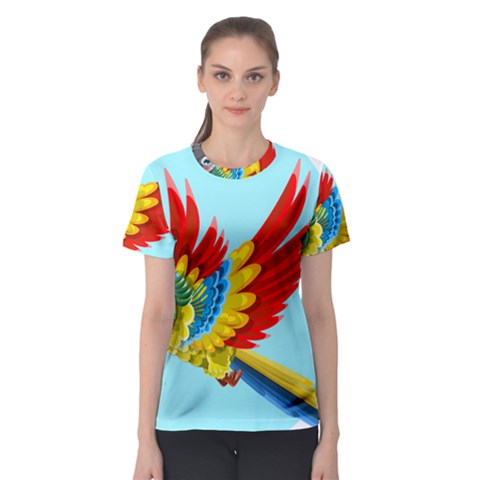 Parrot Animal Bird Wild Zoo Fauna Women s Sport Mesh Tee by Sapixe