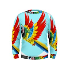 Parrot Animal Bird Wild Zoo Fauna Kids  Sweatshirt by Sapixe