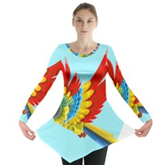 Parrot Animal Bird Wild Zoo Fauna Long Sleeve Tunic  by Sapixe