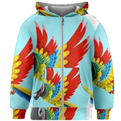 Parrot Animal Bird Wild Zoo Fauna Kids Zipper Hoodie Without Drawstring