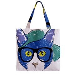 Drawing Cat Pet Feline Pencil Zipper Grocery Tote Bag by Sapixe