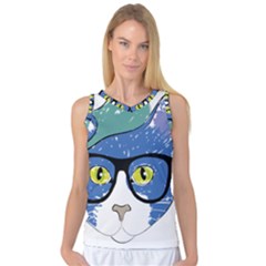 Drawing Cat Pet Feline Pencil Women s Basketball Tank Top by Sapixe