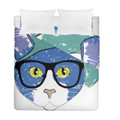 Drawing Cat Pet Feline Pencil Duvet Cover Double Side (full/ Double Size) by Sapixe