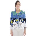 Drawing Cat Pet Feline Pencil Windbreaker (Women) View1