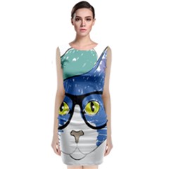 Drawing Cat Pet Feline Pencil Classic Sleeveless Midi Dress by Sapixe