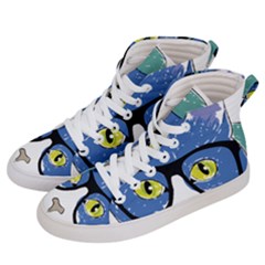 Drawing Cat Pet Feline Pencil Men s Hi-top Skate Sneakers by Sapixe