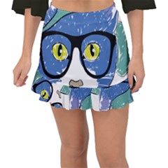 Drawing Cat Pet Feline Pencil Fishtail Mini Chiffon Skirt by Sapixe