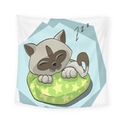 Kitten Kitty Cat Sleeping Sleep Square Tapestry (small) by Sapixe