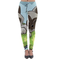 Kitten Kitty Cat Sleeping Sleep Lightweight Velour Leggings by Sapixe