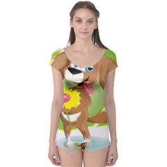 Dog Character Animal Flower Cute Boyleg Leotard  by Sapixe