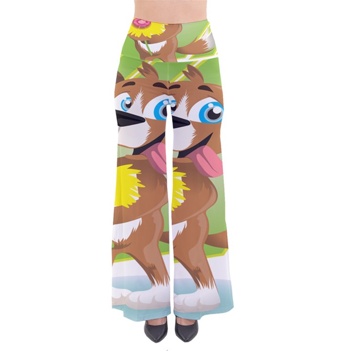 Dog Character Animal Flower Cute So Vintage Palazzo Pants