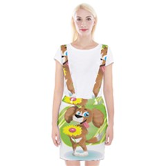 Dog Character Animal Flower Cute Braces Suspender Skirt by Sapixe