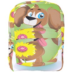 Dog Character Animal Flower Cute Full Print Backpack by Sapixe