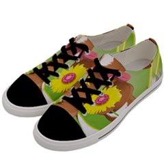 Dog Character Animal Flower Cute Men s Low Top Canvas Sneakers by Sapixe