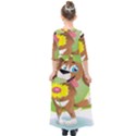 Dog Character Animal Flower Cute Kids  Quarter Sleeve Maxi Dress View2