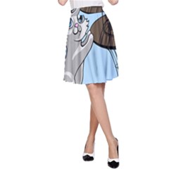 Cat Bird Cage Hunt Hunting Pet A-line Skirt by Sapixe