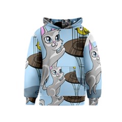 Cat Bird Cage Hunt Hunting Pet Kids  Pullover Hoodie by Sapixe