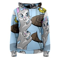 Cat Bird Cage Hunt Hunting Pet Women s Pullover Hoodie by Sapixe