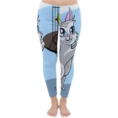 Cat Bird Cage Hunt Hunting Pet Classic Winter Leggings by Sapixe