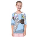 Cat Bird Cage Hunt Hunting Pet Kids  Quarter Sleeve Raglan Tee View1