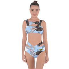 Cat Bird Cage Hunt Hunting Pet Bandaged Up Bikini Set  by Sapixe