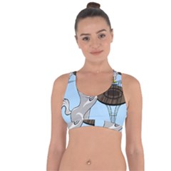 Cat Bird Cage Hunt Hunting Pet Cross String Back Sports Bra by Sapixe