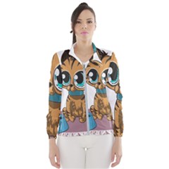 Kitty Cat Big Eyes Ears Animal Windbreaker (women) by Sapixe