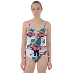 Housewife Multitasking Woman Sweetheart Tankini Set by Sapixe