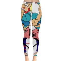 Housewife Multitasking Woman Inside Out Leggings by Sapixe